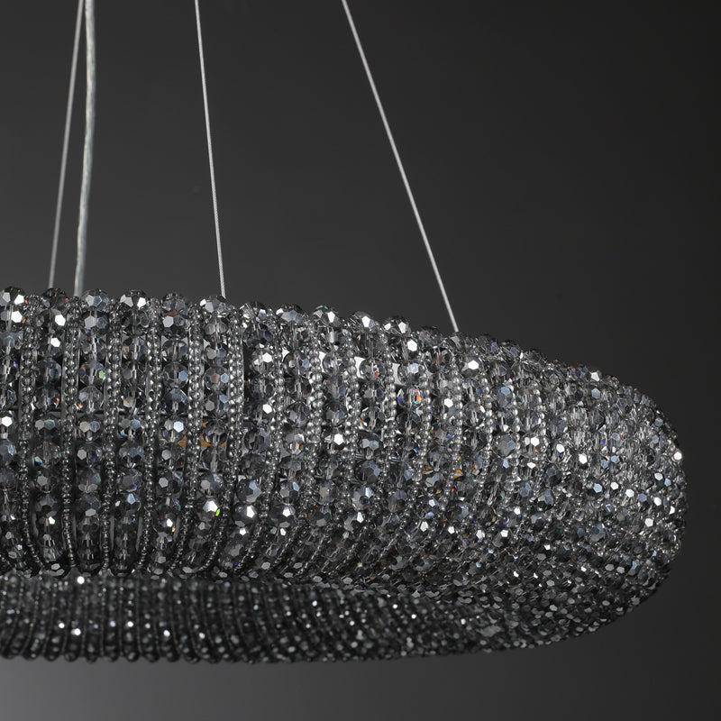 Haze Crystal Round LED Chandelier - Smoke72''Blushlighting