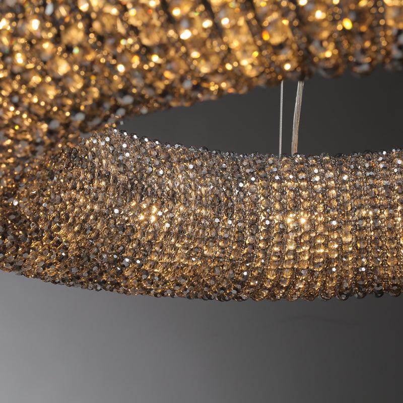 Haze Crystal Round LED Chandelier - Smoke72''Blushlighting