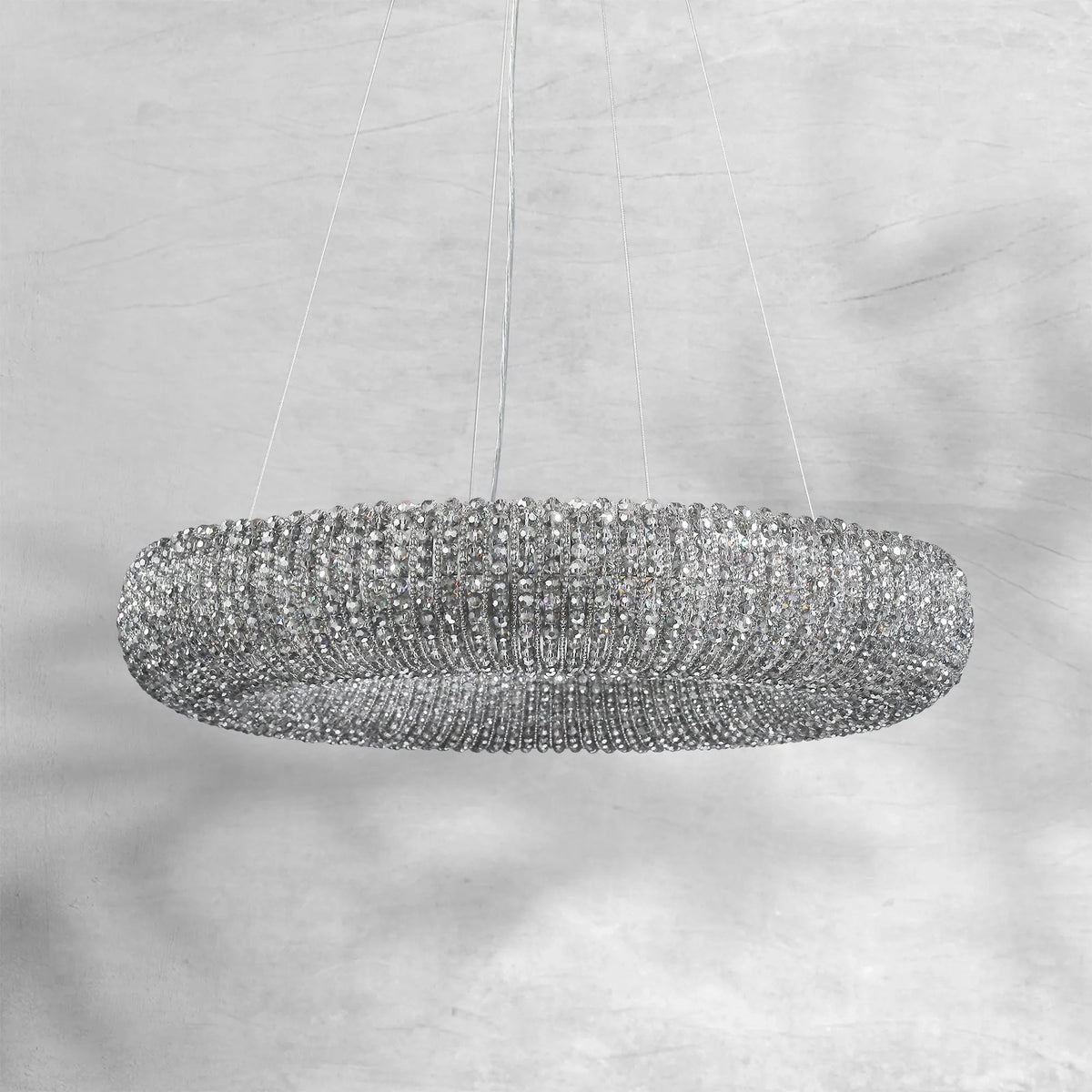 Haze Crystal Round LED Chandelier - Smoke32''Blushlighting