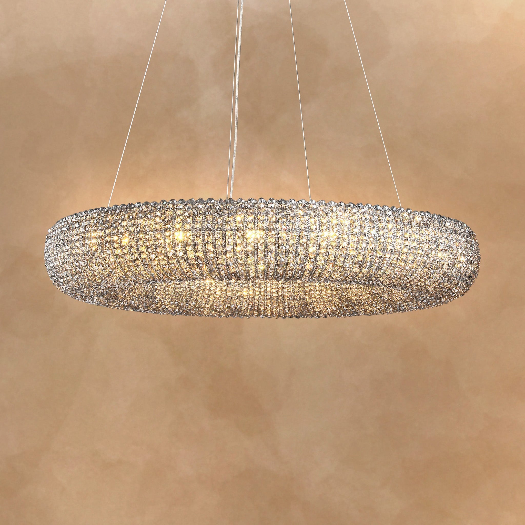 Haze Crystal Round LED Chandelier - Smoke32''Blushlighting