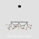 Hazel Modern Branch Chandelier - Matte Black + Smoke GlassBlushlighting