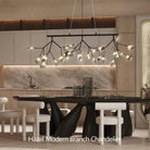 Hazel Modern Branch Chandelier - Matte Black + Smoke GlassBlushlighting