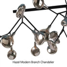 Hazel Modern Branch Chandelier - Matte Black + Smoke GlassBlushlighting