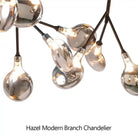 Hazel Modern Branch Chandelier - Matte Black + Smoke GlassBlushlighting