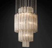 Luxury Italian Style Tubular Glass Chandelier With Chrome Finish