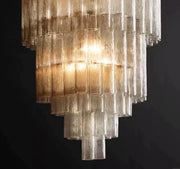 Luxury Italian Style Tubular Glass Chandelier With Chrome Finish