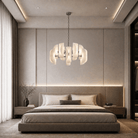 Helena Living Room Chandelier Modern 31" - Smoke Gray GlassBlushlighting