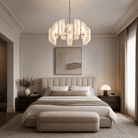 Helena Living Room Chandelier Modern 31" - Smoke Gray GlassBlushlighting