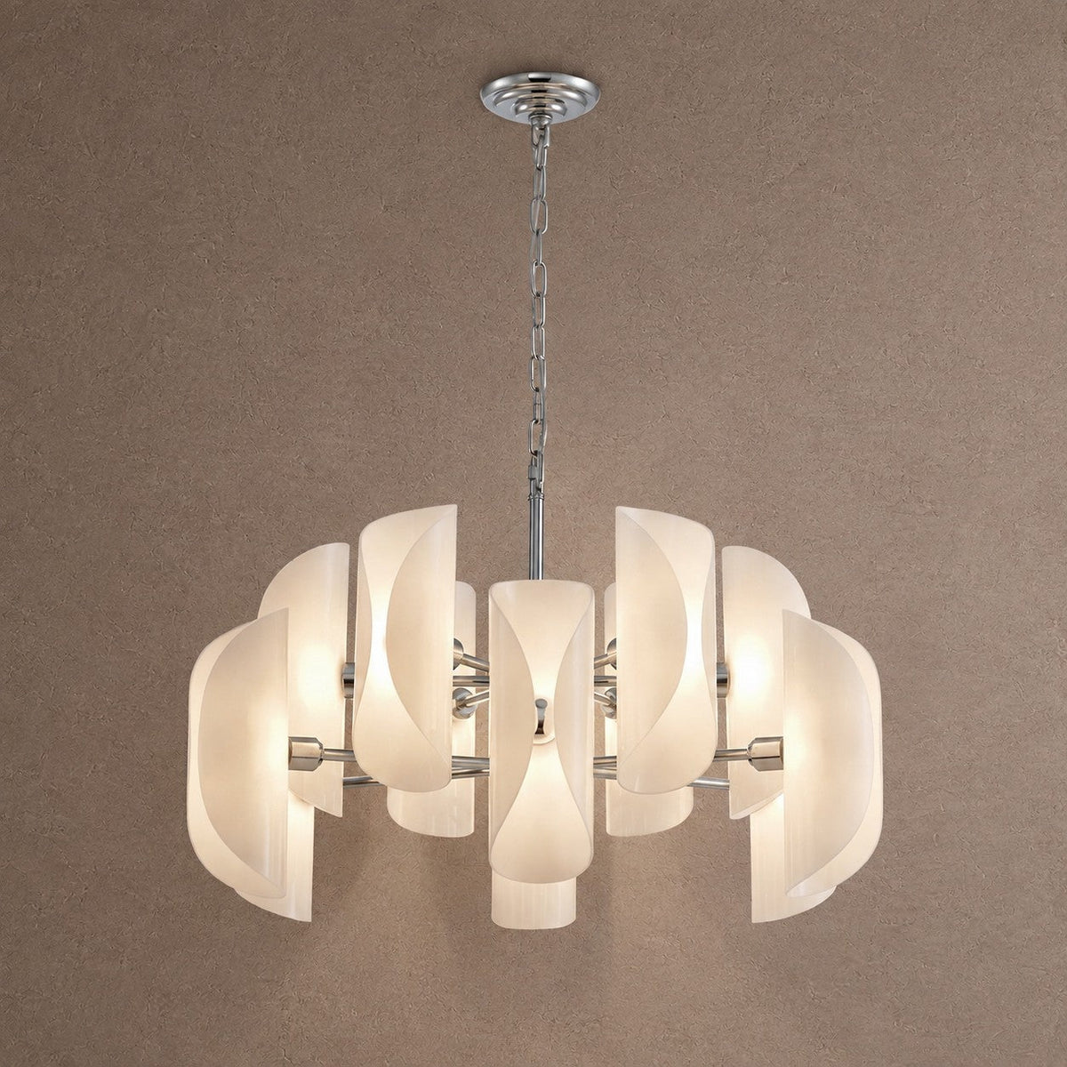 Helena Living Room Chandelier Modern 31" - Natural GlassBlushlighting