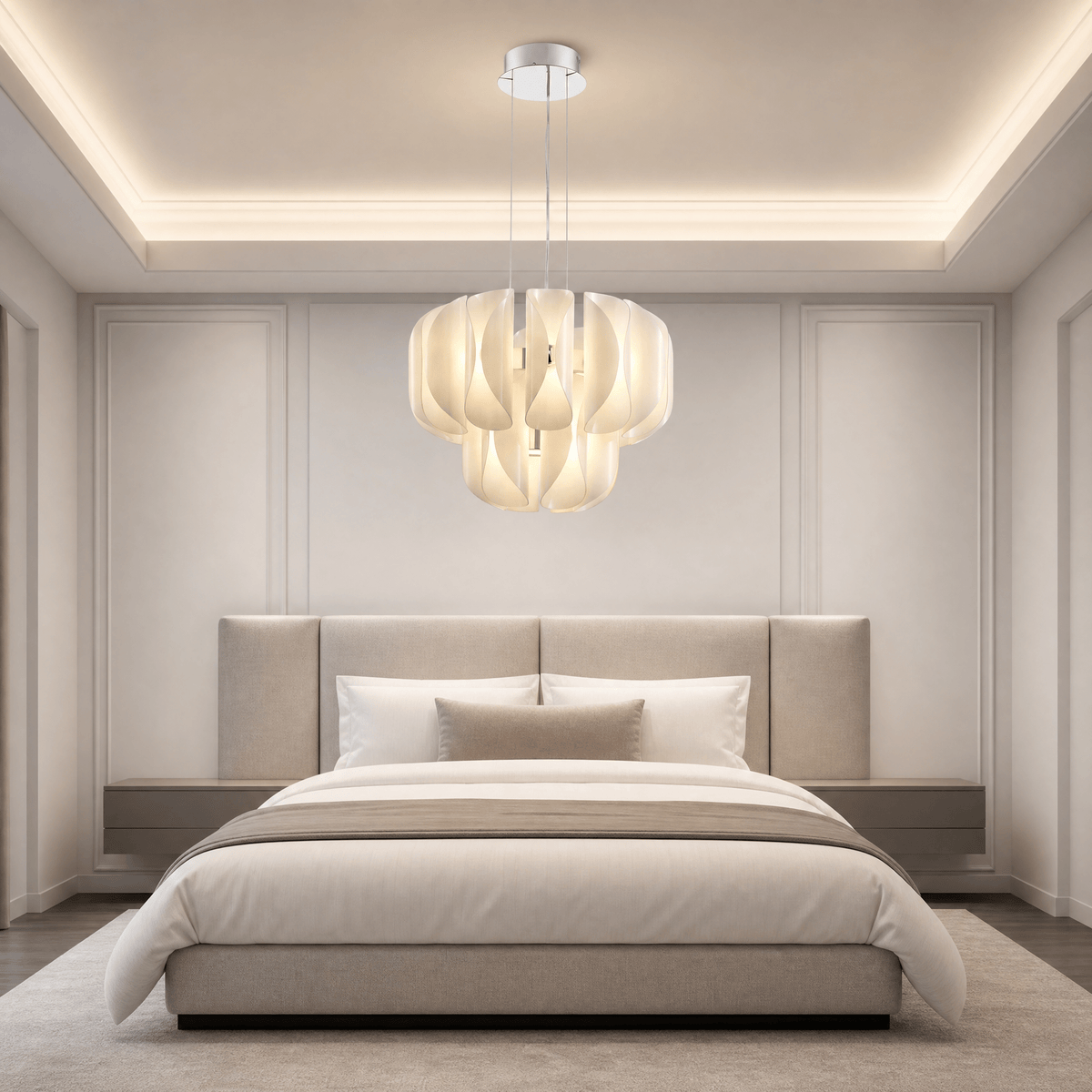 Helena Modern Chrome Chandelier 24" - ClearBlushlighting