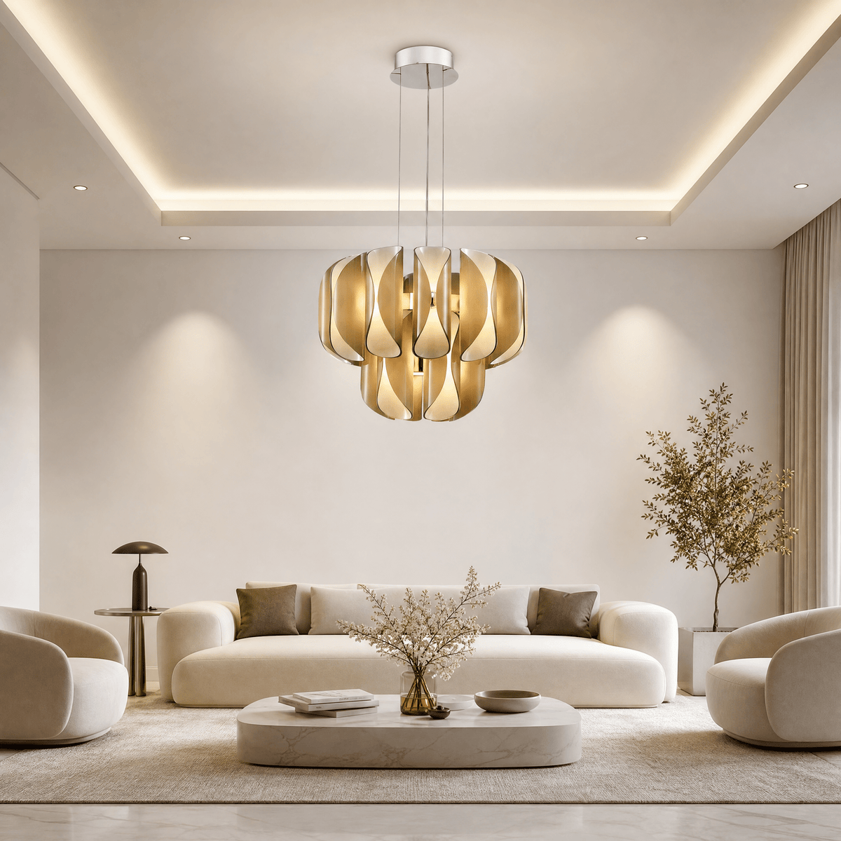 Helena Modern Chrome Chandelier 24" - ClearBlushlighting