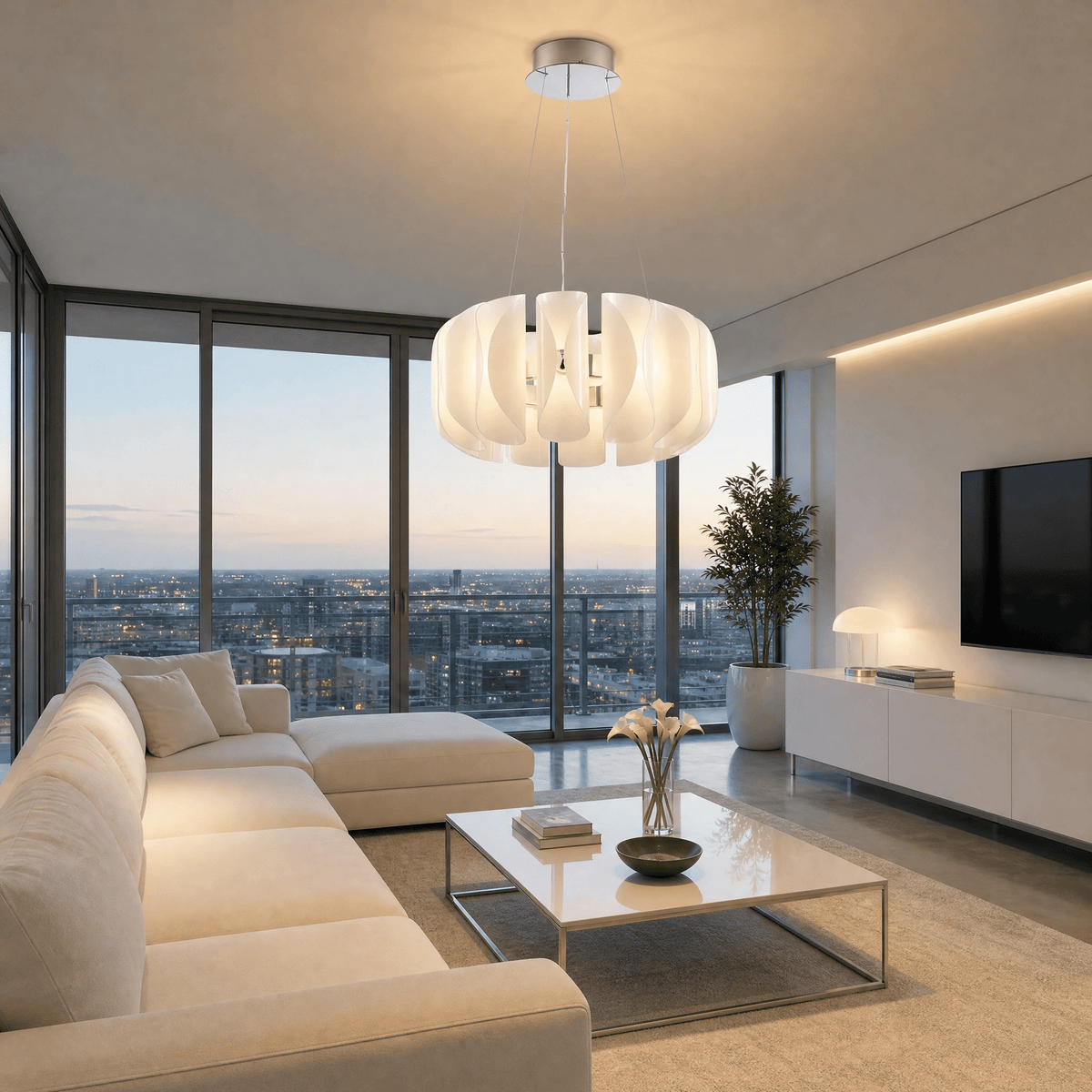 Helena Modern Glass Round Chandelier - Ø39.4" × H11.8" (Ø100 × H30 cm)Blushlighting