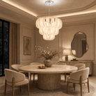 Helena Tiered Modern Glass Chandelier 31" D - Blushlighting