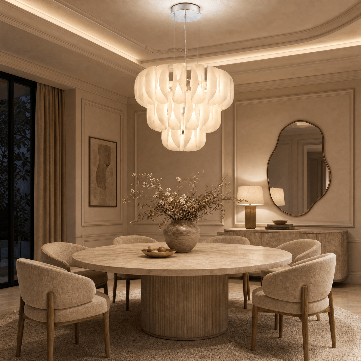 Helena Tiered Modern Glass Chandelier 31" D - Blushlighting