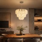 Helena Tiered Modern Glass Chandelier 31" D - Blushlighting