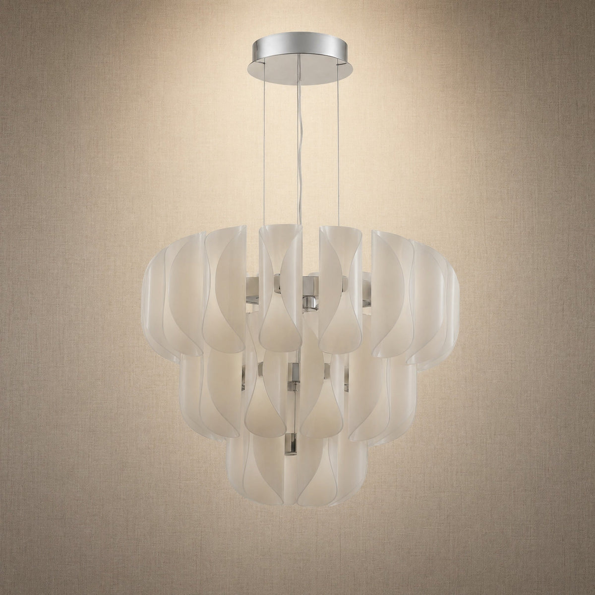 Helena Tiered Modern Glass Chandelier 31" D - Blushlighting