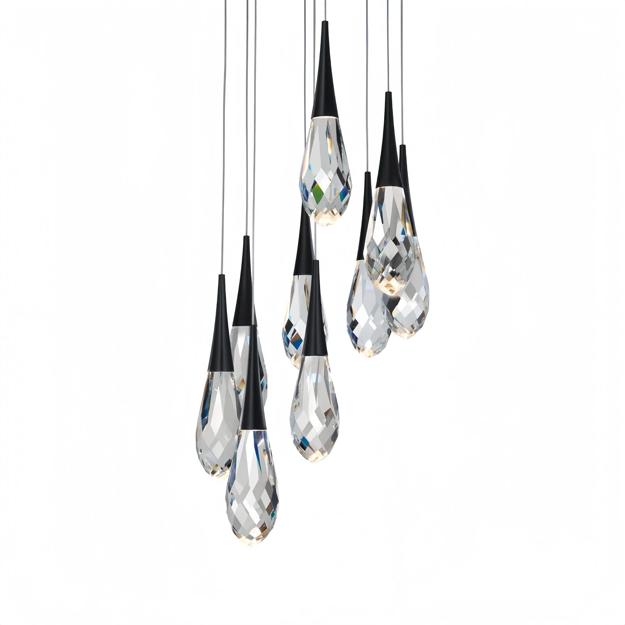 Hellebore LED Multi Light Pendant Light Round Chandelier - 15 - LightPolished NickelBlushlighting