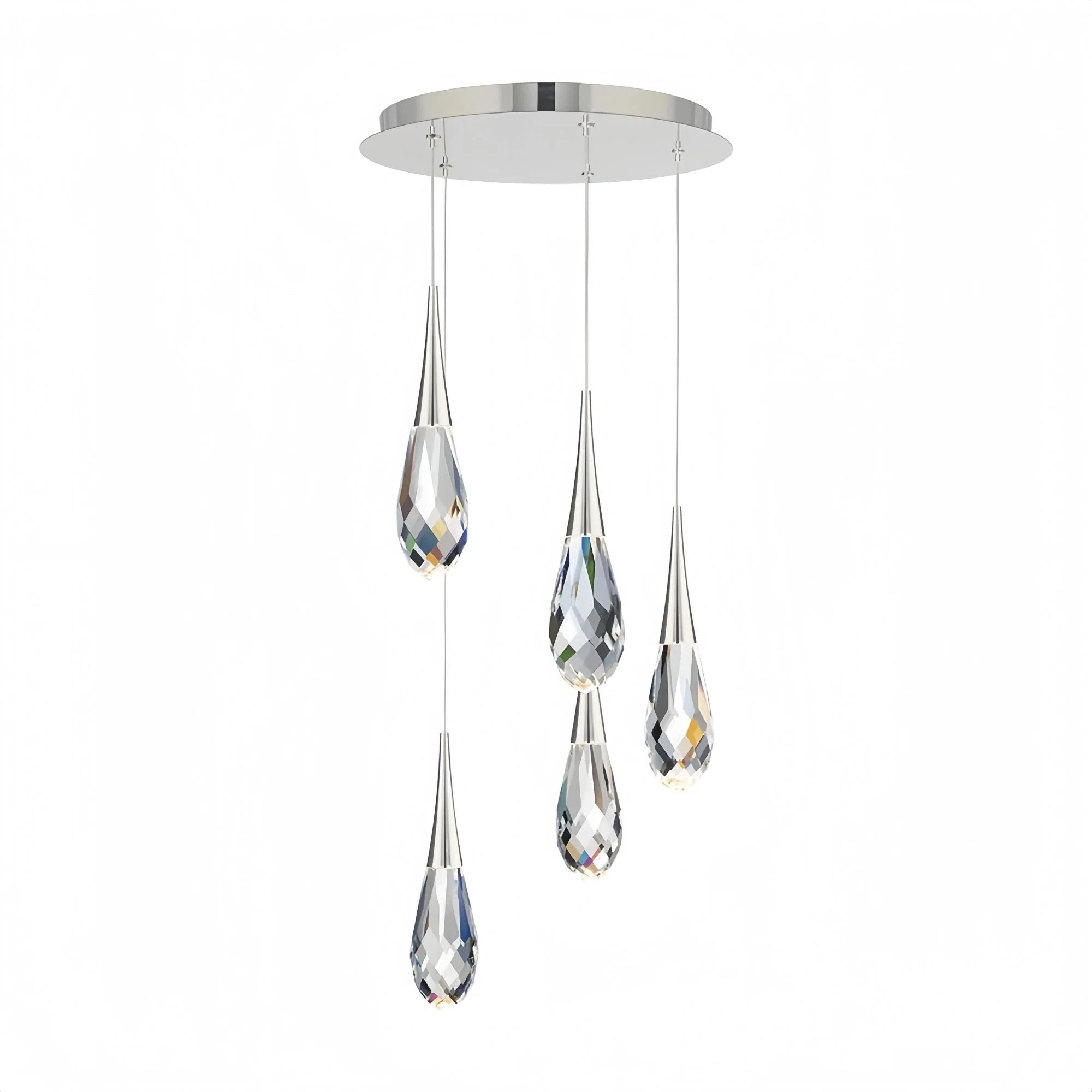 Hellebore LED Multi Light Pendant Light Round Chandelier - 15 - LightPolished NickelBlushlighting