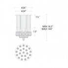 Hellebore LED Multi Light Pendant Light Round Chandelier - 15 - LightPolished NickelBlushlighting