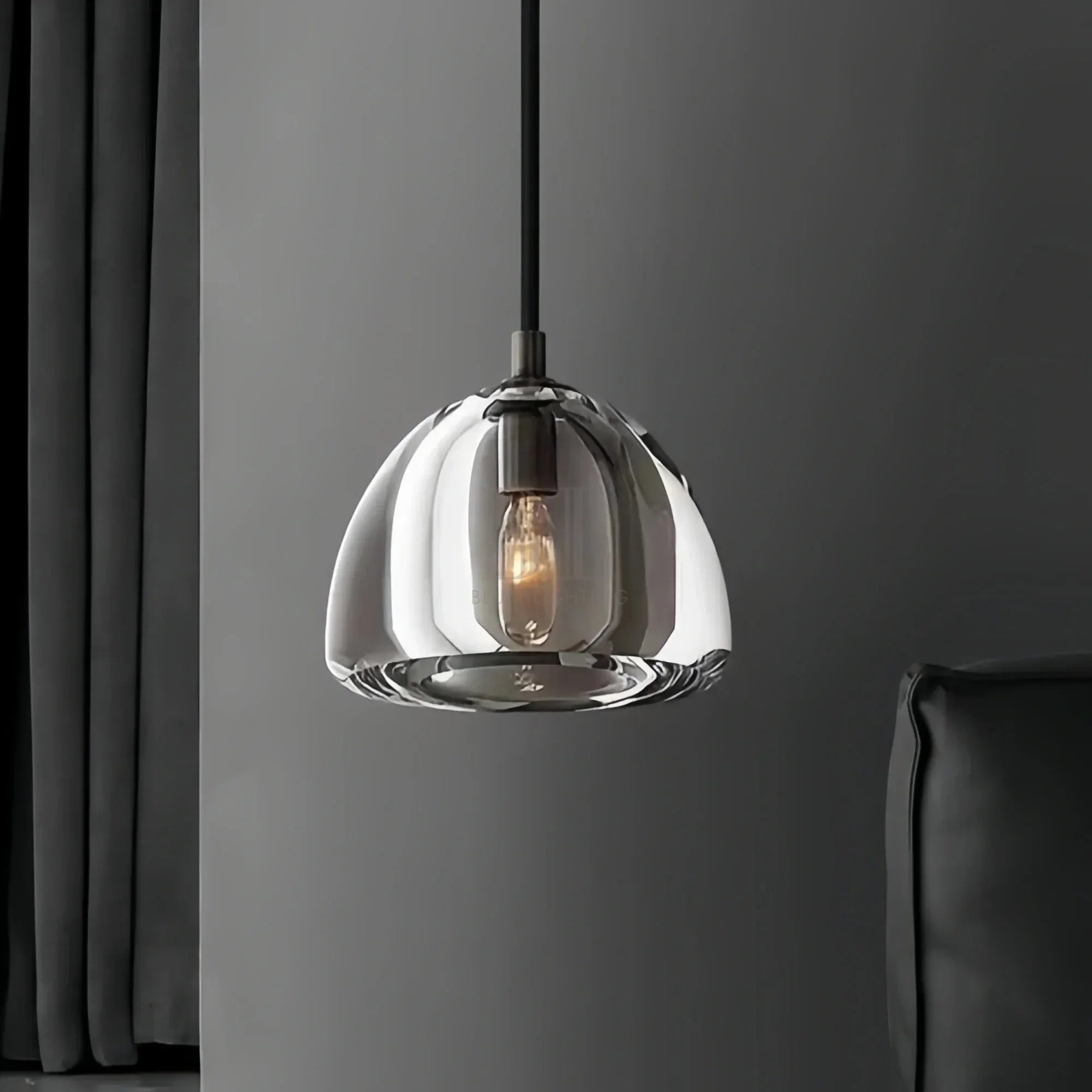 Hemisphare Crystal Glass Pendant Lamp-