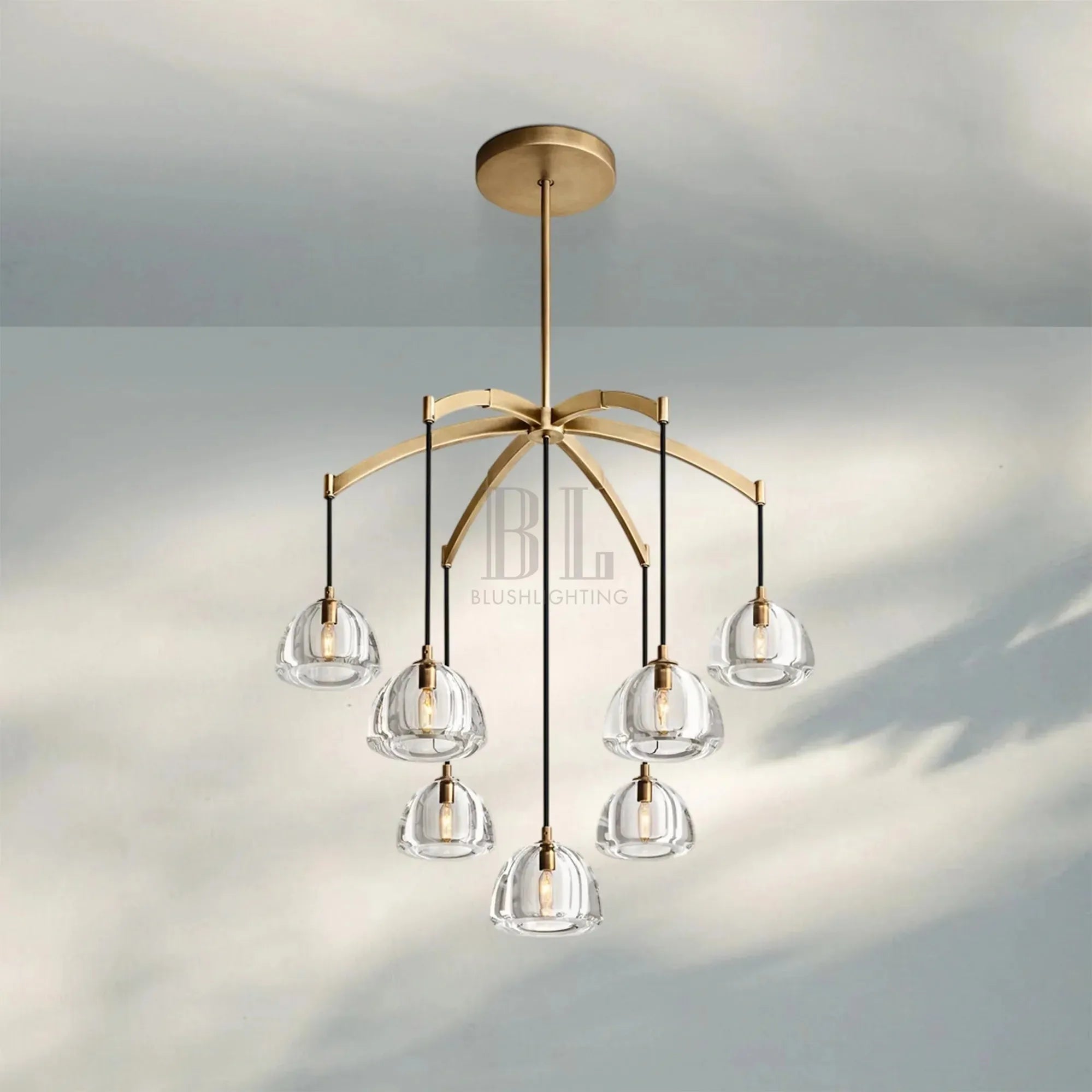 Hemisphare Crystal Round Chandelier 36'' 48'' 60''-Round 36"-Round 36"-