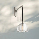 Hemisphare Crystal Wall Sconce-Satin Nickel-