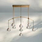 Hemisphare Linear Chandelier 54‘’ 72‘’-54''-Brass-