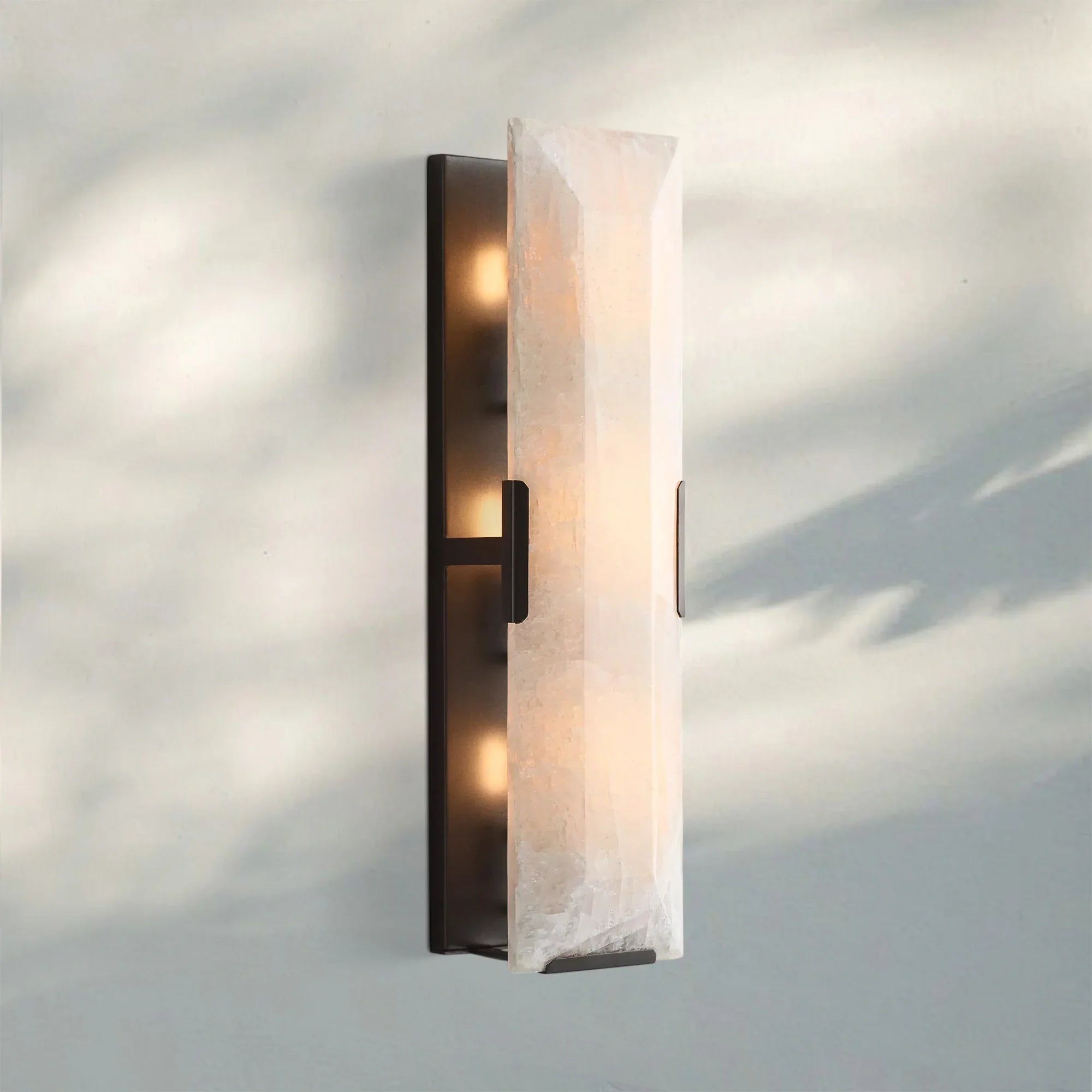 Herlow Calcite Linear Wall Sconce-Matte Black-