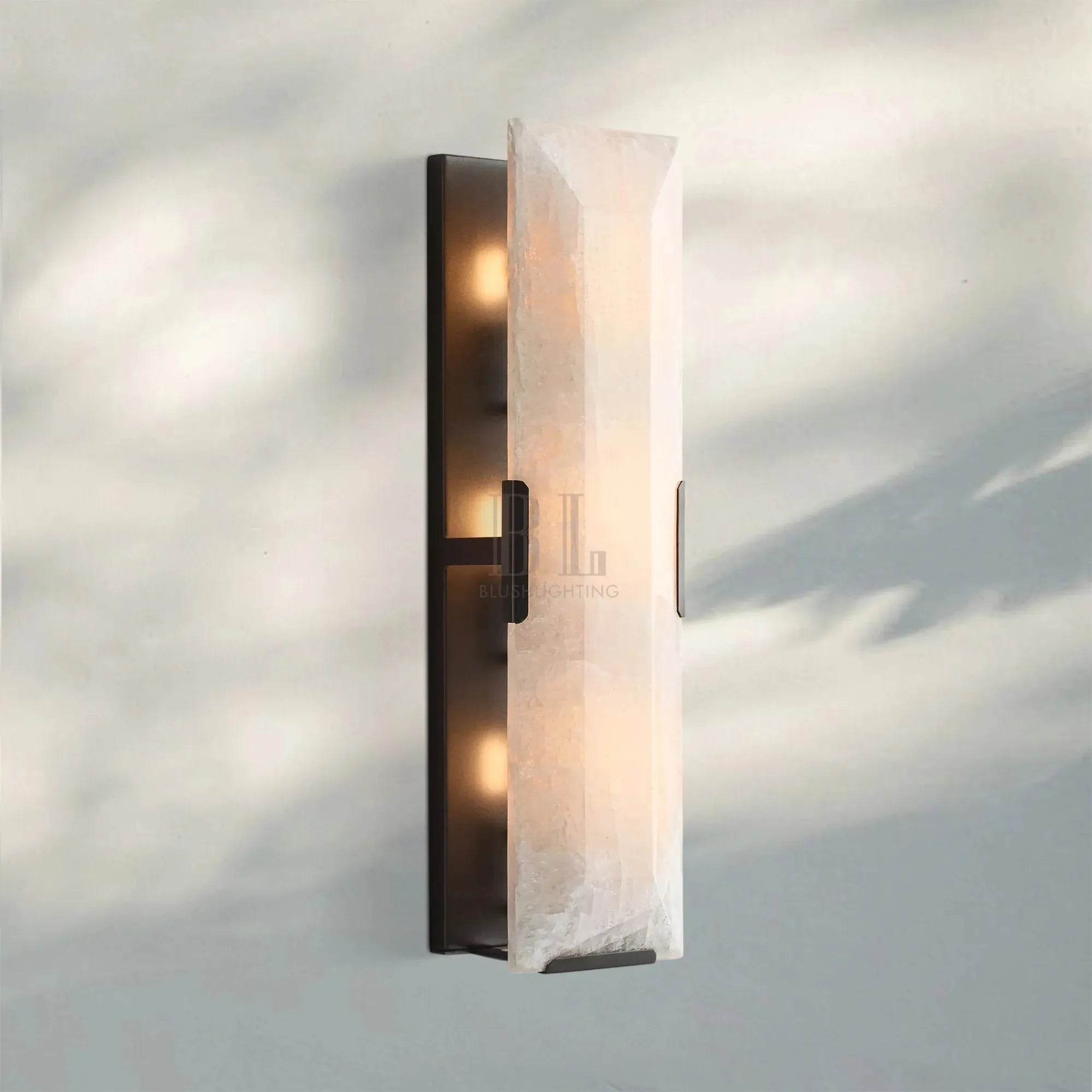 Herlow Calcite Linear Wall Sconce-Matte Black-