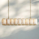 Herlow Calcite Rectangular Chandelier-Retangular 62'' 18-Light-Lacquered Brass-