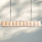 Herlow Calcite Rectangular Chandelier-Retangular 74'' 22-Light-Polished Nickel-