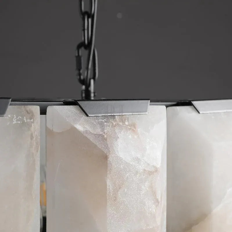 Herlow Calcite Modern Rectangular Alabaster Chandelier-Blushlighting