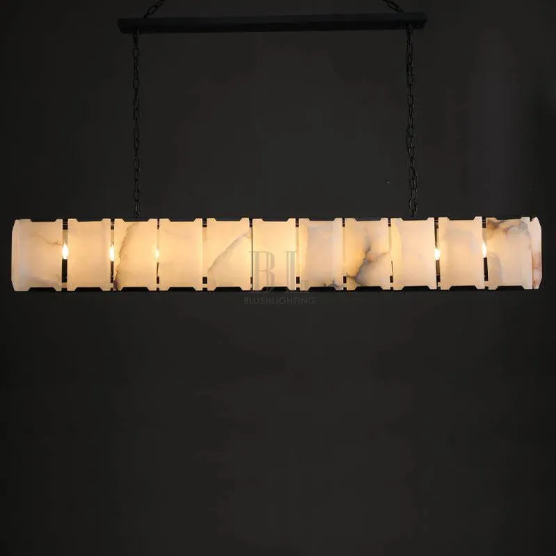 Herlow Calcite Modern Rectangular Alabaster Chandelier-Blushlighting