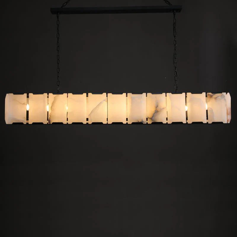 Herlow Calcite Modern Rectangular Alabaster Chandelier-Blushlighting