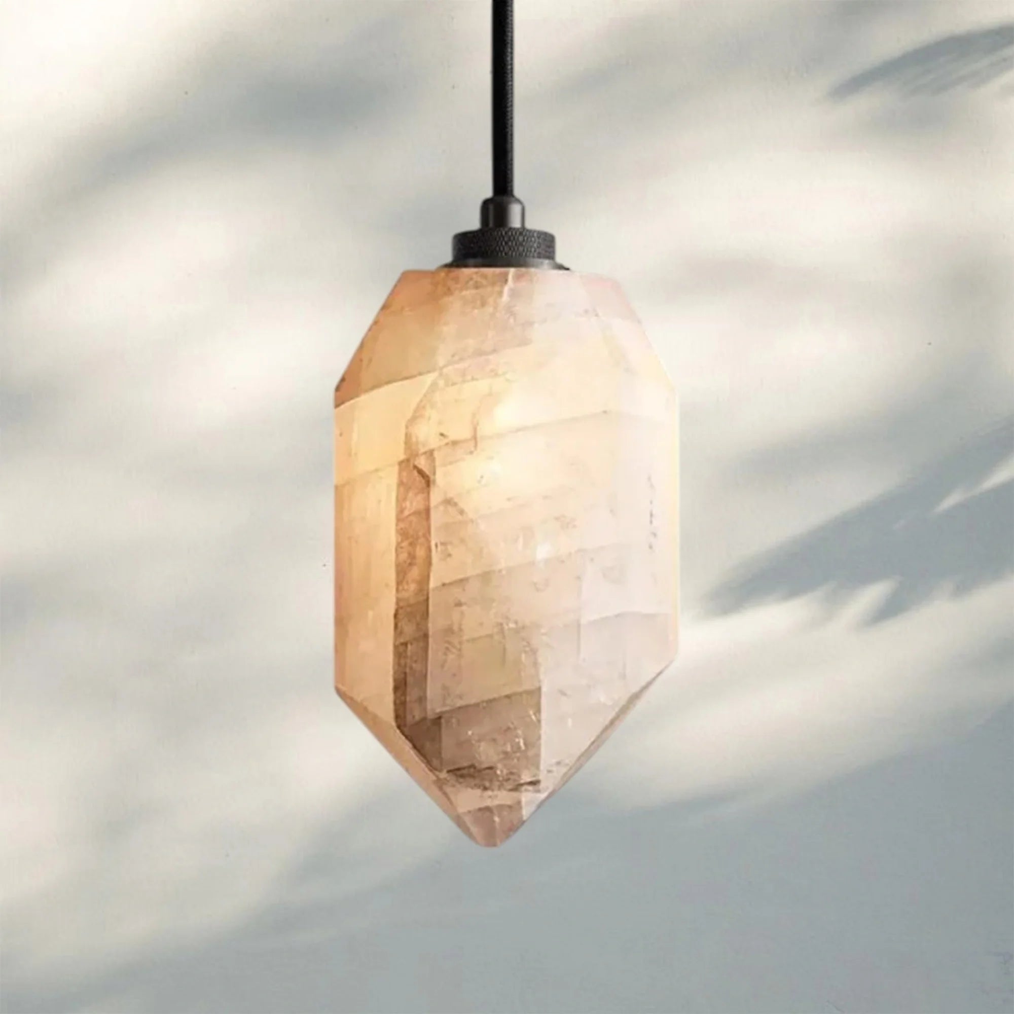 Herlow Calcite Pendant Light-Matte Black-