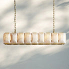 Herlow Calcite Rectangular Chandelier-Retangular 62'' 18-Light-Lacquered Brass-