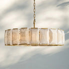 Herlow Calcite Round Chandelier-43'' 10-Light-Lacquered Brass-