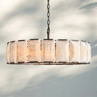Herlow Calcite Round Chandelier-43'' 10-Light-Matte Black-