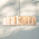 Herlow Calcite Round Chandelier-43'' 10-Light-Polishes Steel-