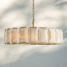 Herlow Calcite Round Chandelier-43'' 10-Light-Lacquered Brass-
