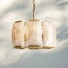 Herlow Calcite Round Chandelier-19'' 4-Light-Lacquered Brass-