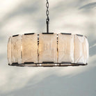 Herlow Calcite Round Chandelier-31'' 7-Light-Matte Black-
