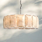 Herlow Calcite Round Chandelier-31'' 7-Light-Polishes Steel-