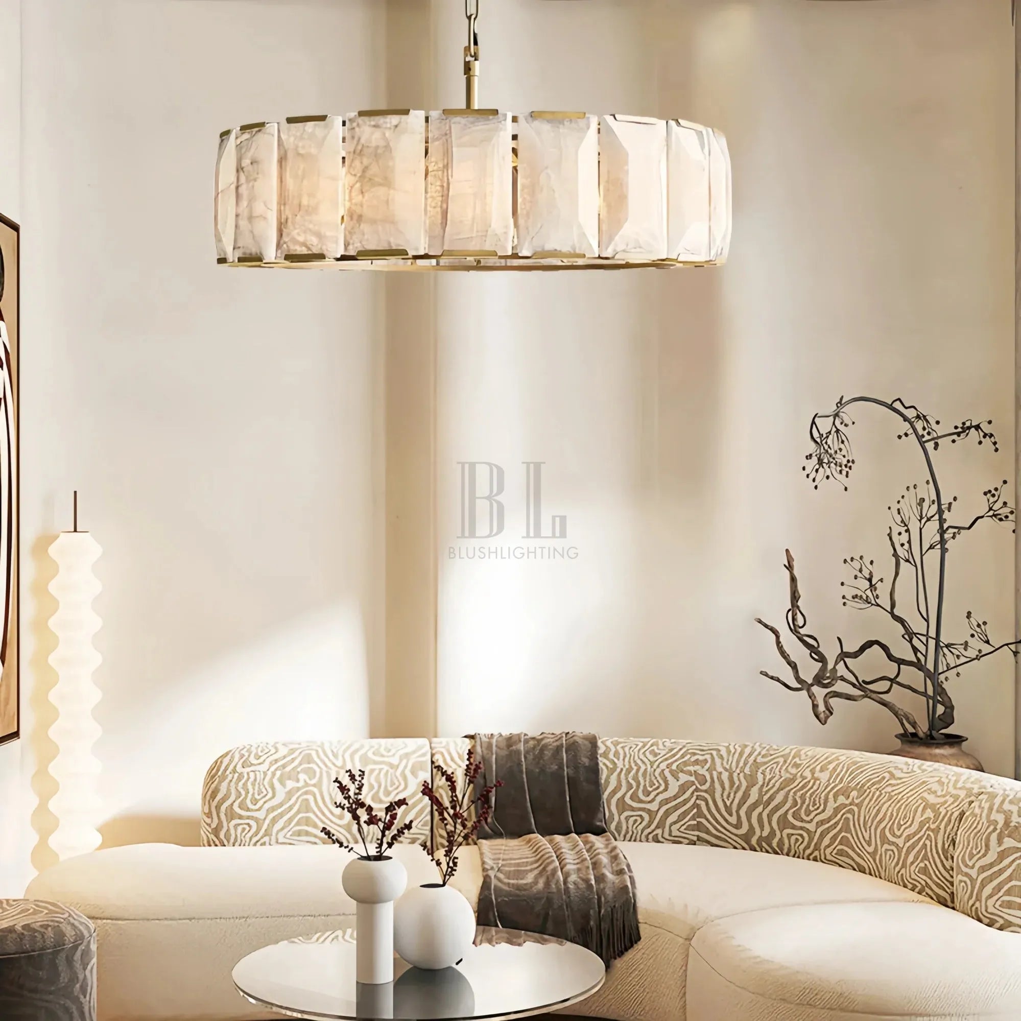Herlow Calcite Round Chandelier-