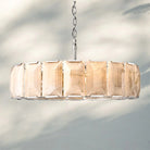 Herlow Calcite Round Chandelier-43'' 10-Light-Polishes Steel-