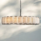 Herlow Calcite Round Chandelier-60'' 14-Light-Matte Black-