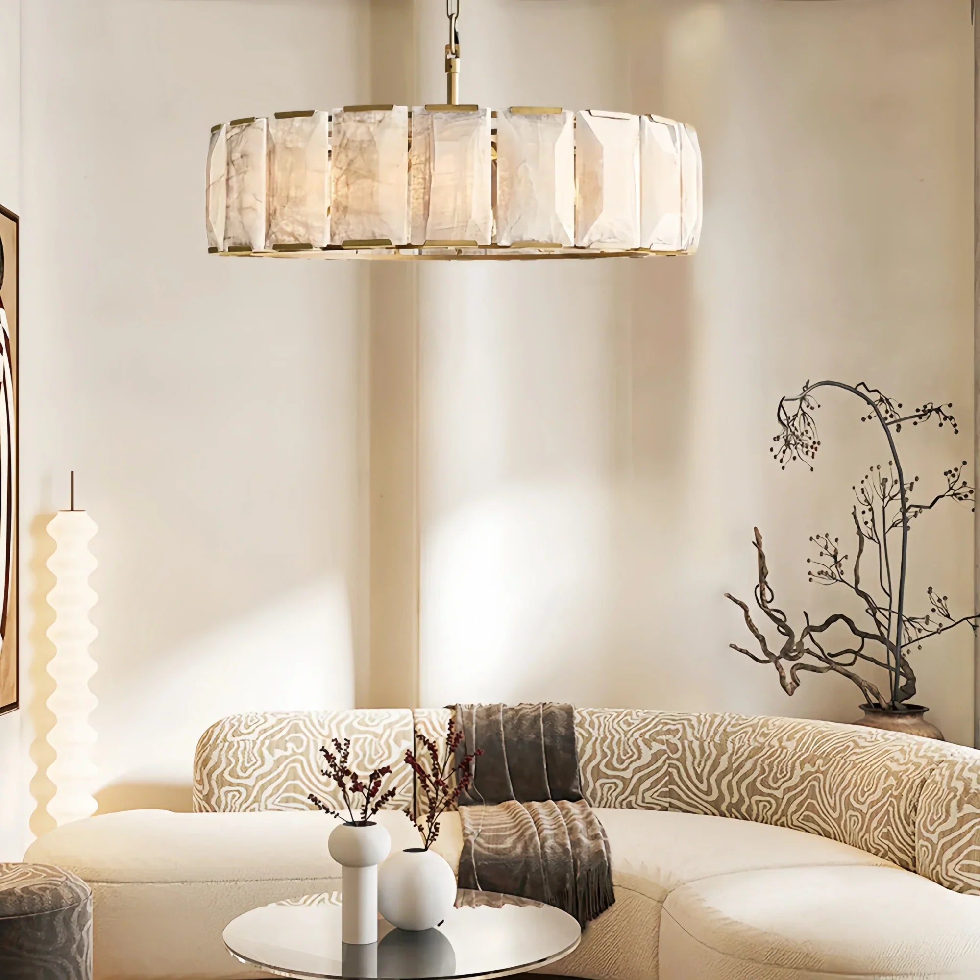 Herlow Calcite Round Chandelier-