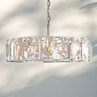 Herlow Crystal Modern Round Chandelier Elegant Ceiling Light Fixture-43''-Polished Stainless Steel-