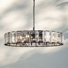 Herlow Crystal Modern Round Chandelier Elegant Ceiling Light Fixture-60''-Matte Black-
