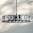 Herlow Crystal Modern Round Chandelier Elegant Ceiling Light Fixture-43''-Matte Black-